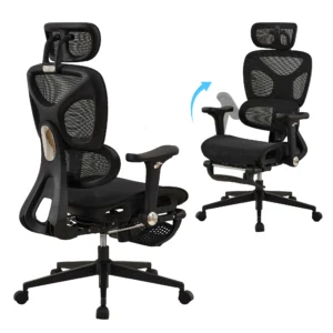 Big & Tall Mesh Office Chair with Footrest & Headrest