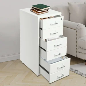 6 Drawer File Cabinet with Lock, Vertical Filing